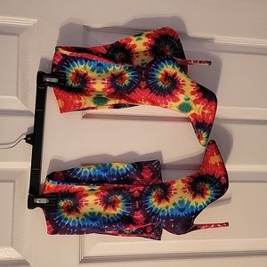 Tie dye thigh heel